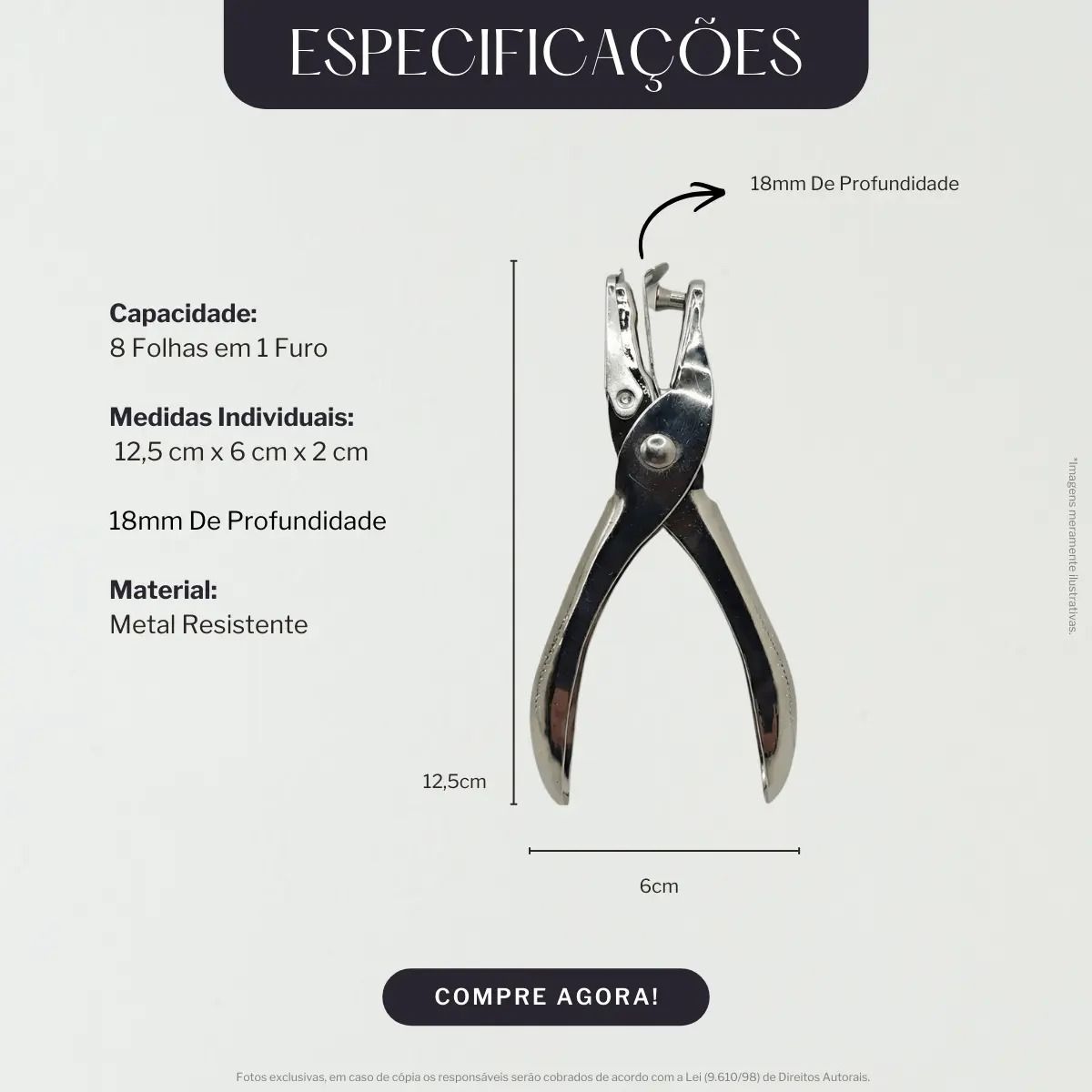 PERFURADOR PAPEL METAL 1FURO NEW PAPER